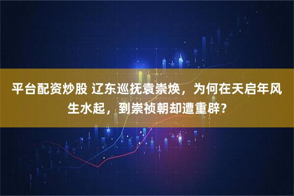 平台配资炒股 辽东巡抚袁崇焕，为何在天启年风生水起，到崇祯朝却遭重辟？